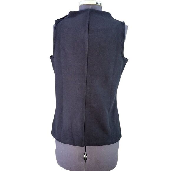 Talbots Black Ribbed Tank Top SzSP - Picture 3 of 8